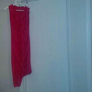 Pink asymmetrical midi dress, size small